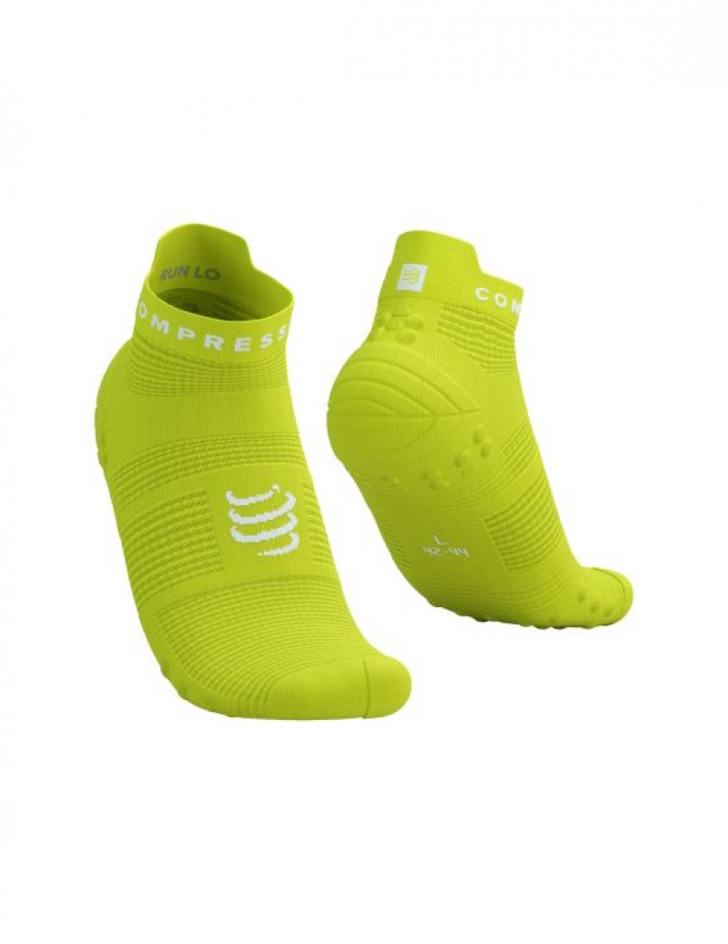 Compressport Pro Racing Socks v4.0 Run Low Muške Čarape Za Trčanje Zelene Bijele | 832-WBFXRS