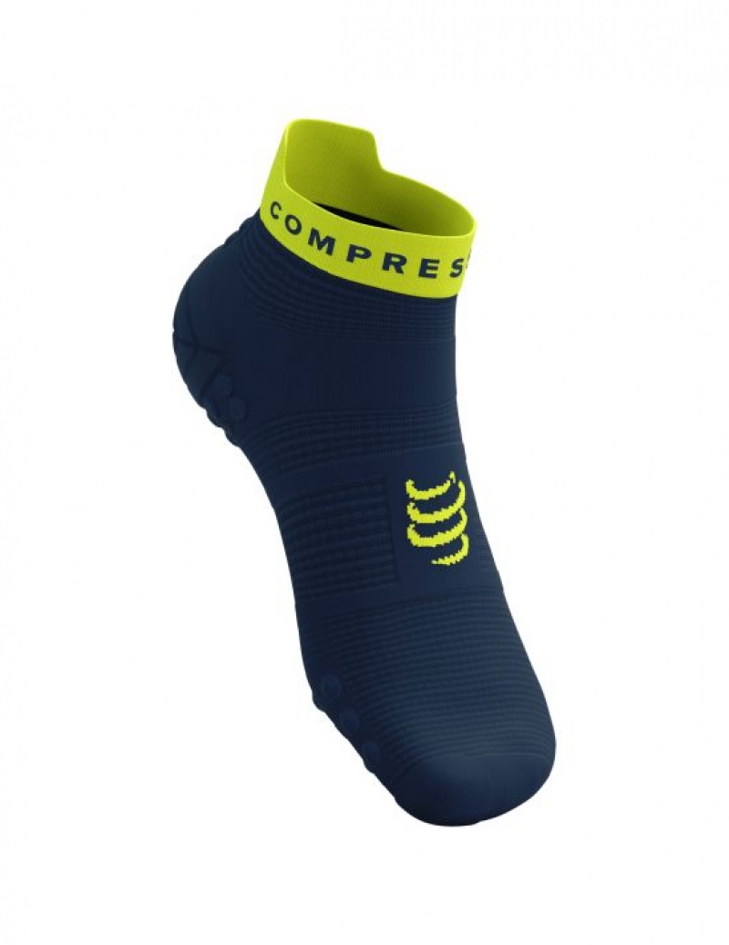 Compressport Pro Racing Socks v4.0 Run Low Muške Čarape Za Trčanje Zelene | 781-PTHIDL