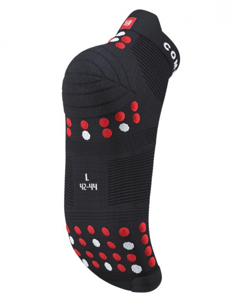 Compressport Pro Racing Socks v4.0 Run Low Unisex Čarape Crne Crvene | 451-VEZXSO