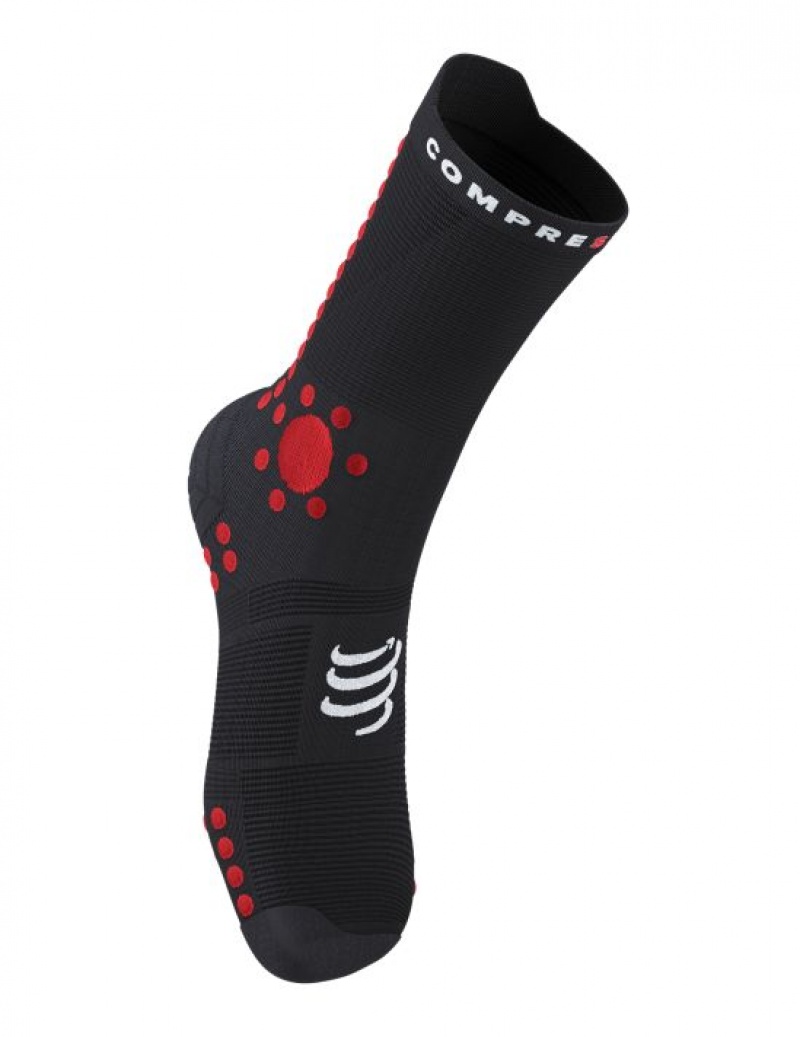 Compressport Pro Racing Socks v4.0 Trail Muške Čarape Za Trčanje Crne Crvene | 865-TCWEPL