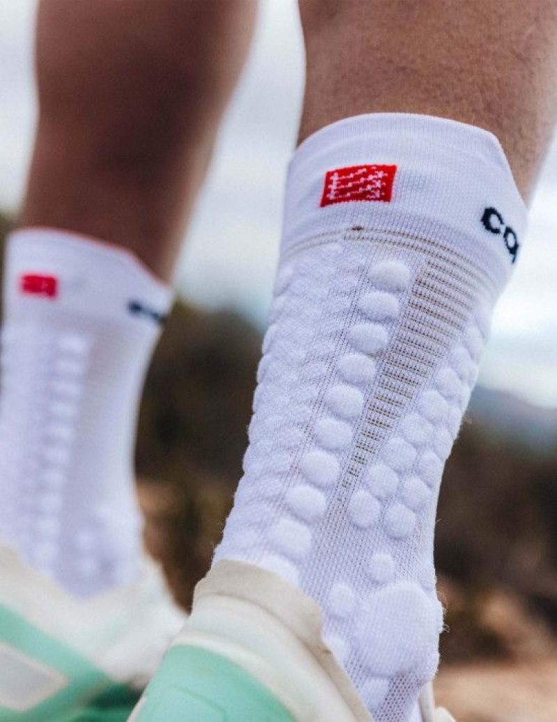 Compressport Pro Racing Socks v4.0 Trail Unisex Čarape Bijele Crne | 246-BGOPQU