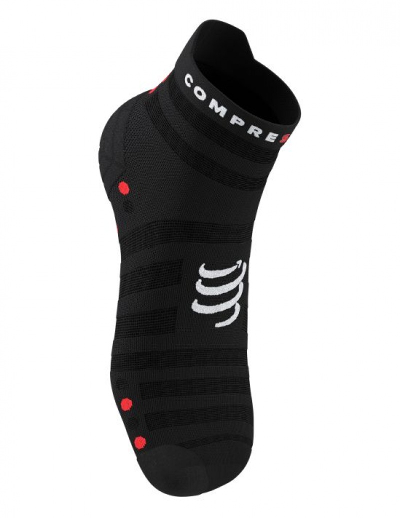 Compressport Pro Racing Socks v4.0 Ultralight Run Low Muške Čarape Za Trčanje Crne Crvene | 584-NTPXDF