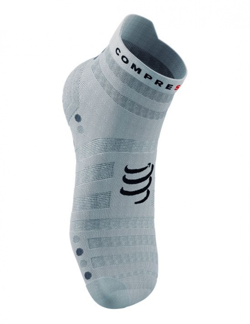 Compressport Pro Racing Socks v4.0 Ultralight Run Low Unisex Čarape Bijele | 108-EFTQZU