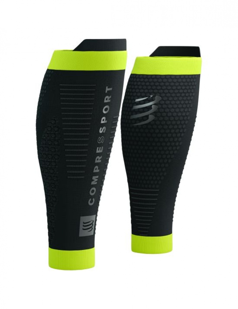 Compressport R2 3.0 Flash Ženske Compression Sleeves Crne Žute | 317-GWTLPC