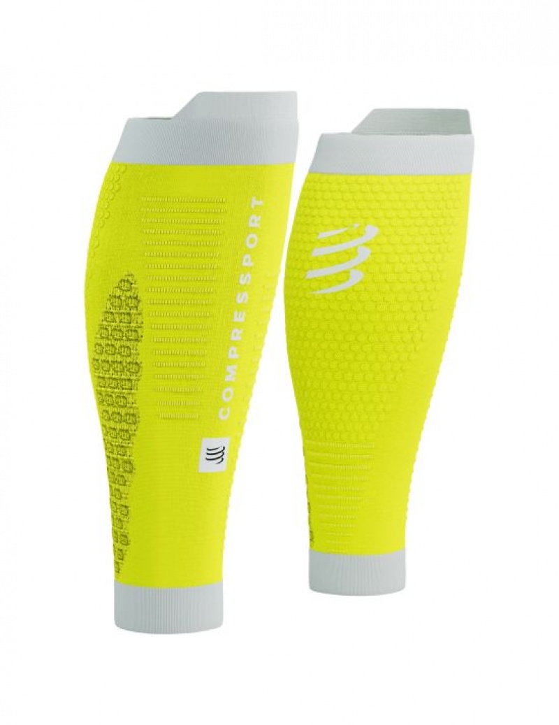 Compressport R2 3.0 Muške Compression Sleeves Žute Bijele | 381-UBMZKW