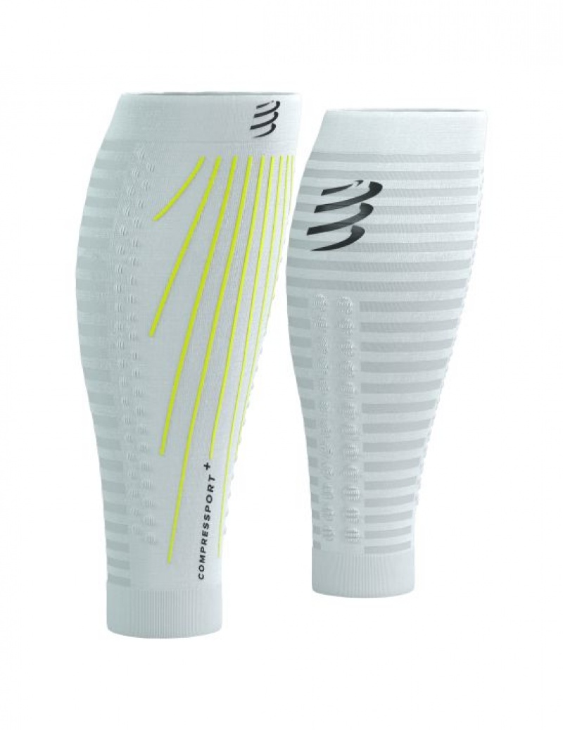 Compressport R2 AERO Ženske Compression Sleeves Bijele Žute | 760-OURESI