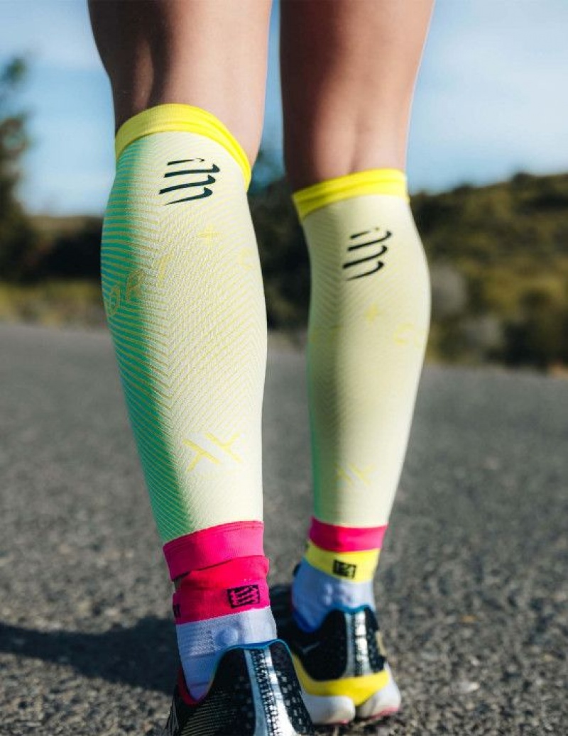 Compressport R2 Oxygen Muške Compression Sleeves Žute | 689-NWIDJX