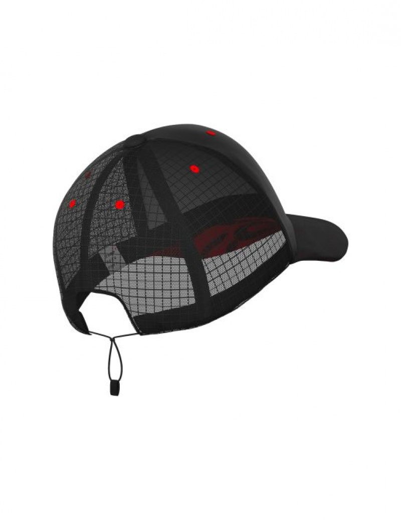 Compressport Racing Trucker Cap Ženske Kape Crne Crvene | 249-UWELAH