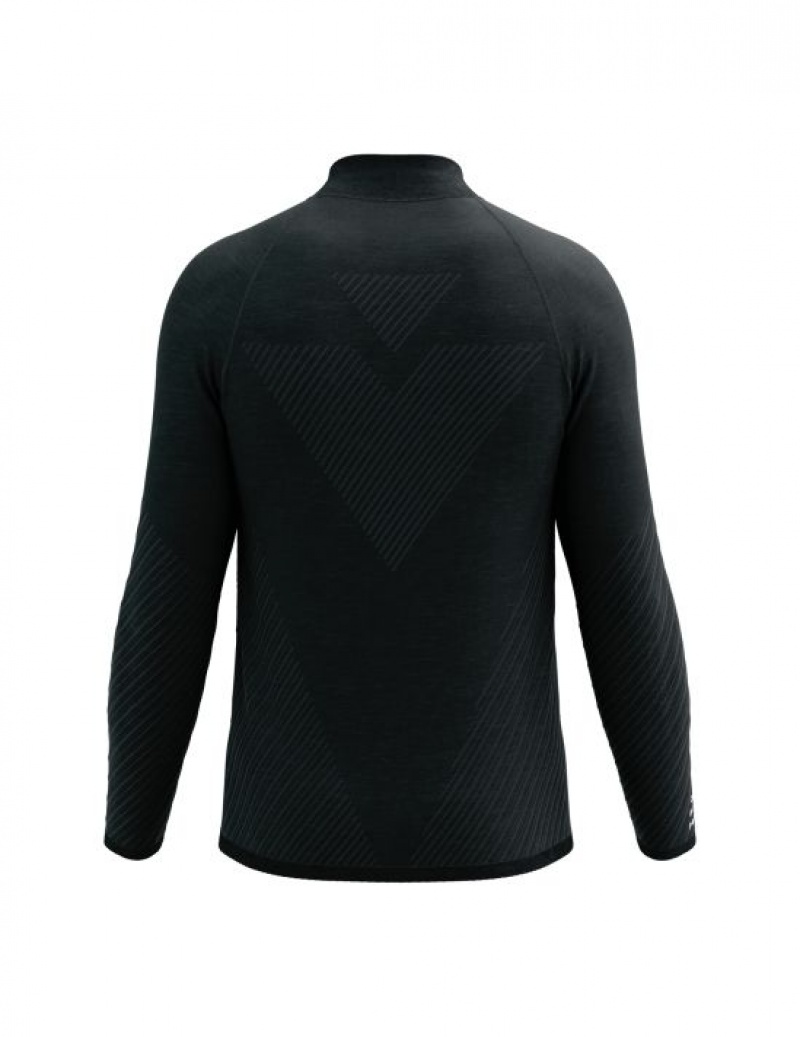 Compressport Seamless Zip Sweatshirt Muške Jakna Za Trčanje Crne | 861-GCUIVE