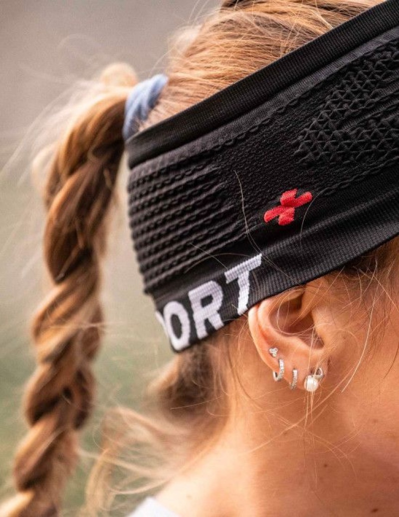 Compressport Spiderweb Headband On/Off Muške Traka Za Glavu Crne | 639-WKYJTX