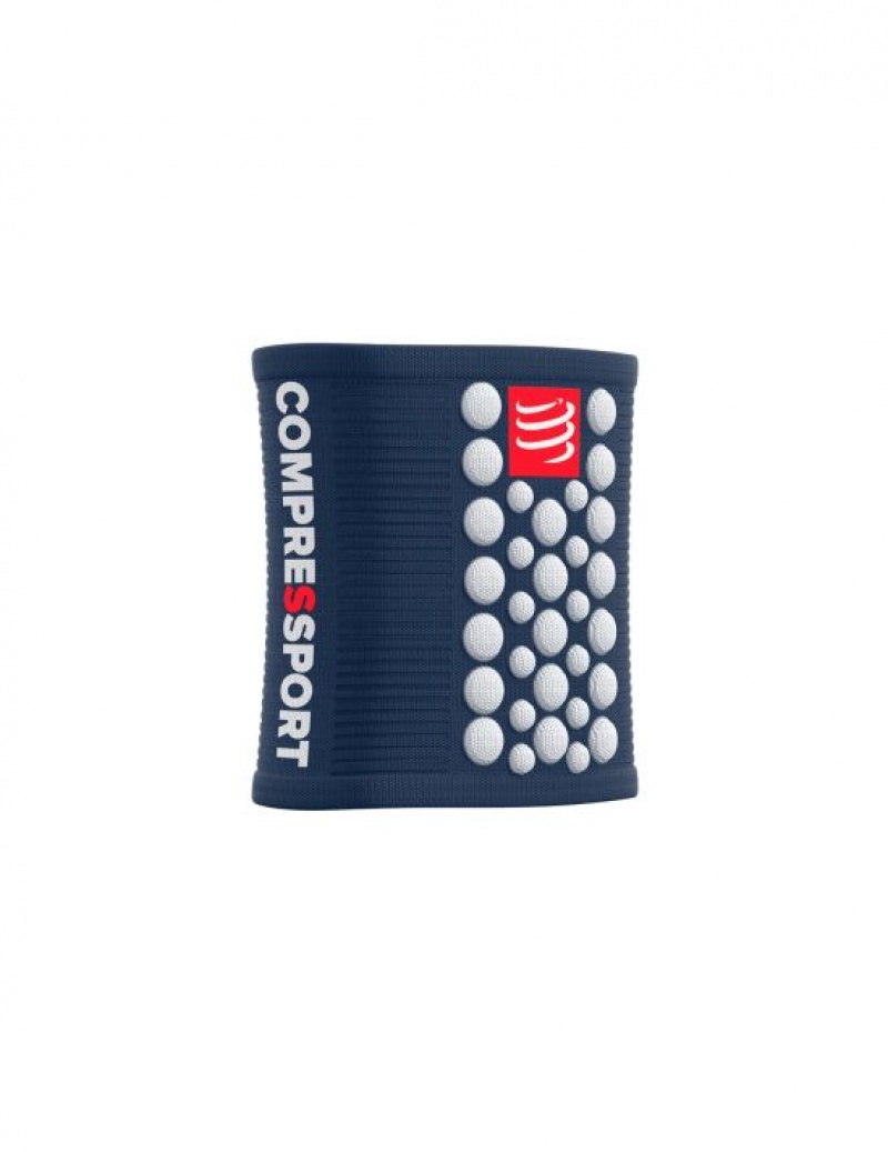 Compressport Sweatbands 3D.Dots Muške Wrist Sweatbands Plave Bijele | 872-TRJKVL