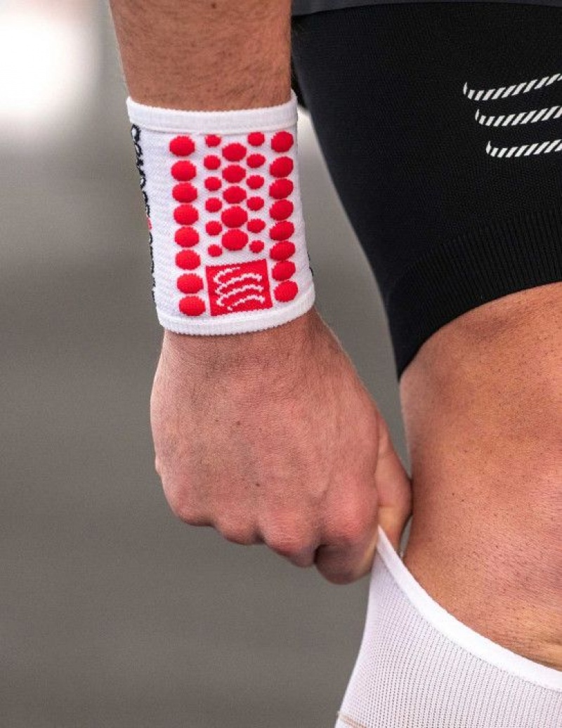 Compressport Sweatbands 3D.Dots Unisex Pribor Bijele Crvene | 287-NZULXG