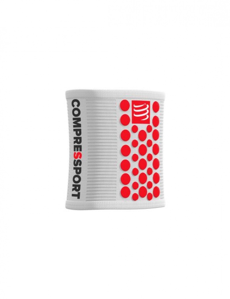 Compressport Sweatbands 3D.Dots Ženske Wrist Sweatbands Bijele Crvene | 023-YGPHMT