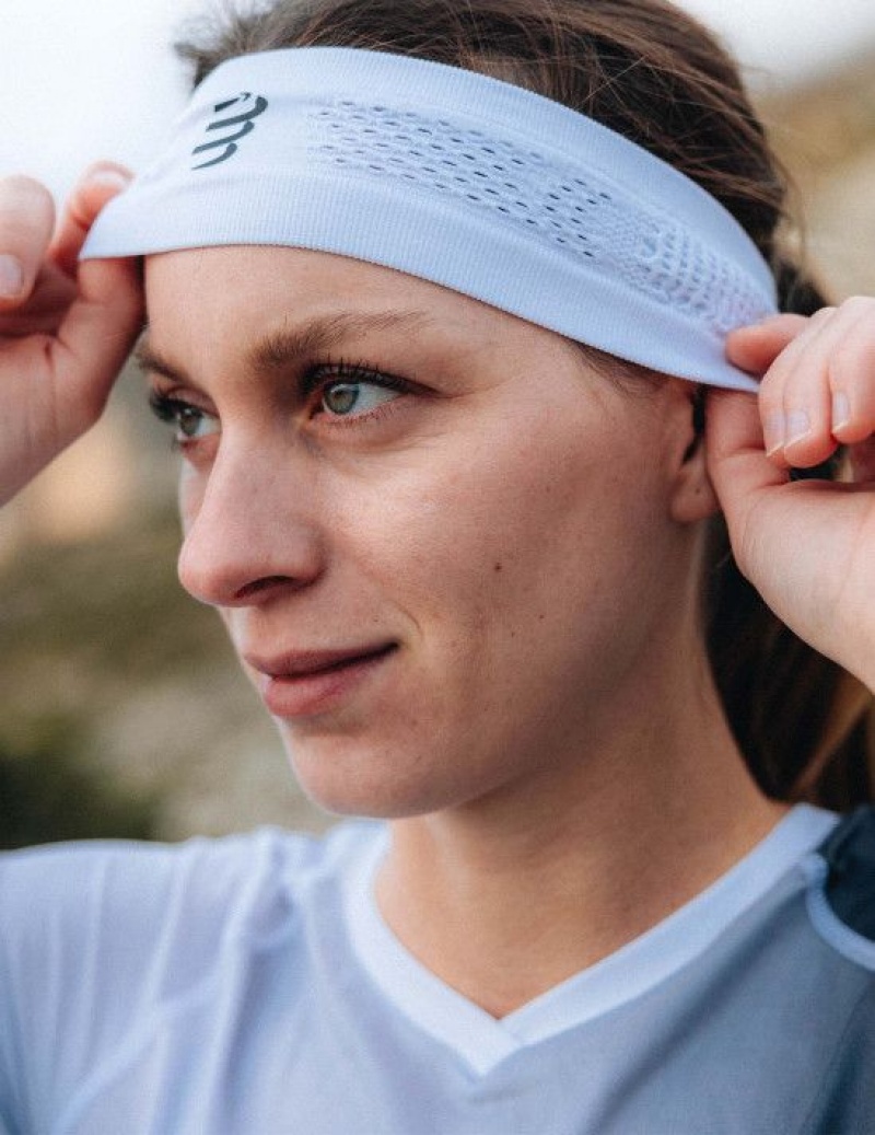 Compressport Thin Headband On/Off Muške Pribor Bijele | 370-IZCDXB