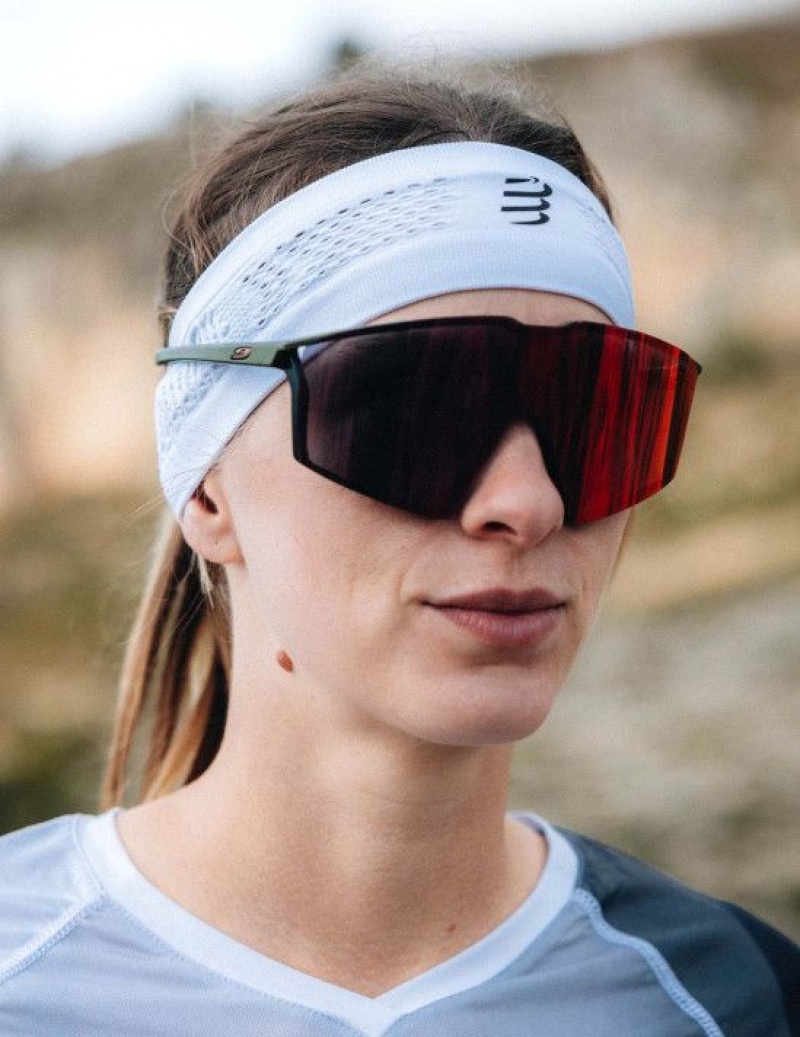 Compressport Thin Headband On/Off Muške Traka Za Glavu Bijele | 861-YEVSIX