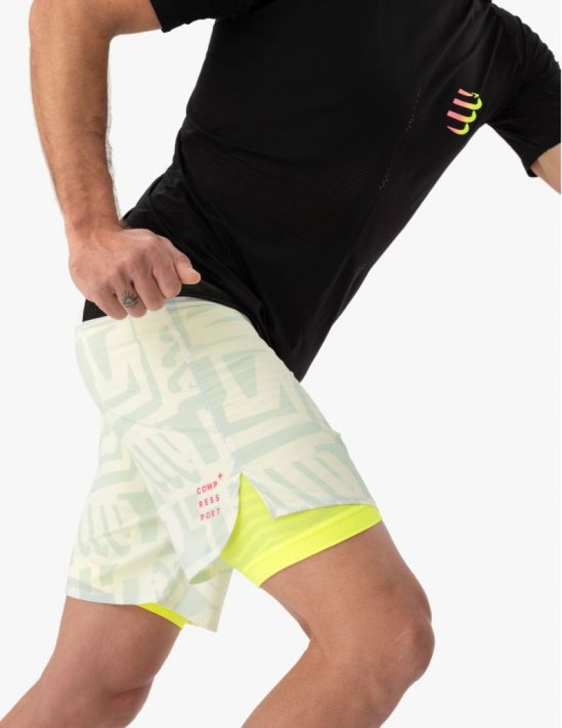 Compressport Trail Racing 2-In-1 Short M Unisex Kratke Hlače Visebojne | 064-LPCAXG