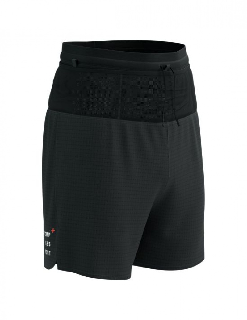 Compressport Trail Racing Overshort M Muške Kratke Hlače Crne | 647-MLWSDO