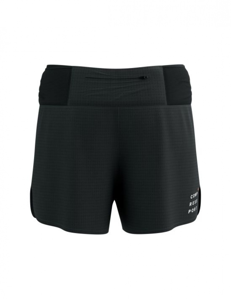 Compressport Trail Racing Short W Unisex Kratke Hlače Crne | 470-LBNXSC