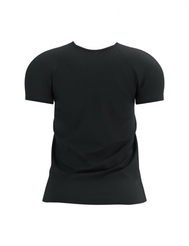 Compressport Training SS Logo Tshirt W Unisex Majice Crne | 761-IDMVYT