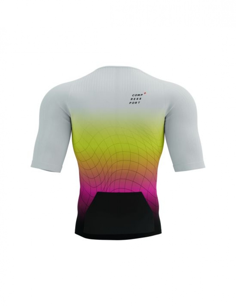 Compressport Tri Postural Aero SS Top M Unisex Majice Žute Roze | 760-MQGUID