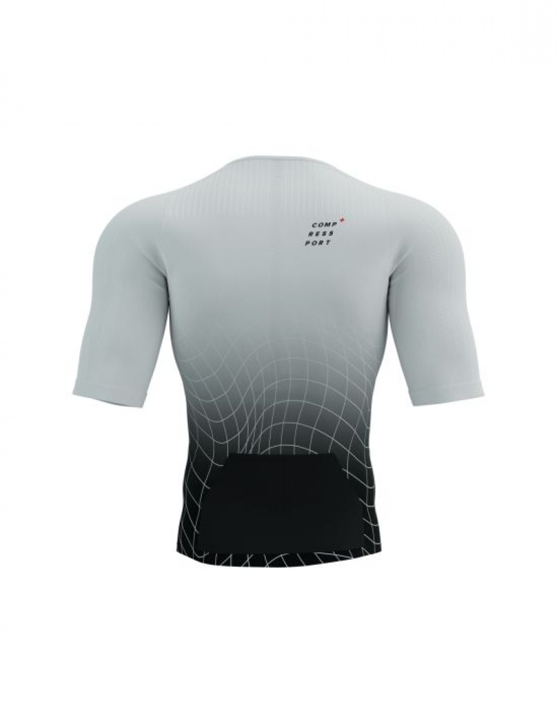 Compressport Tri Postural Aero SS Top M Unisex Majice Crne Bijele | 170-SOXJHQ