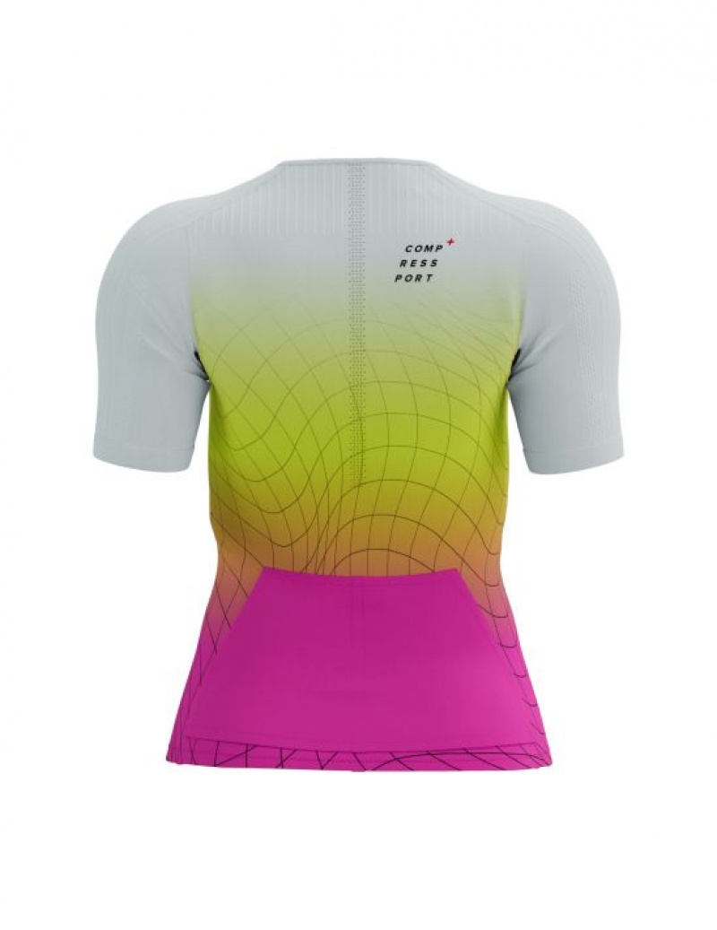 Compressport Tri Postural Aero SS Top W Unisex Majice Žute Roze | 692-TKLAJP