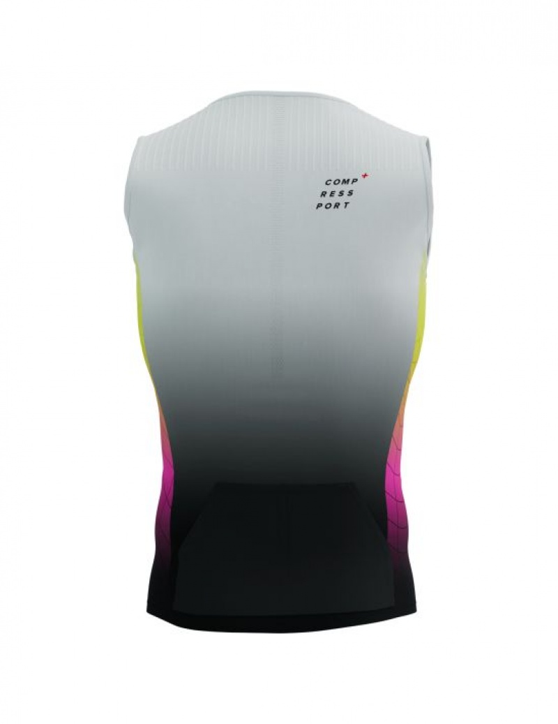 Compressport Tri Postural Aero Tank Top M Unisex Majice Žute Roze | 235-NELWMT