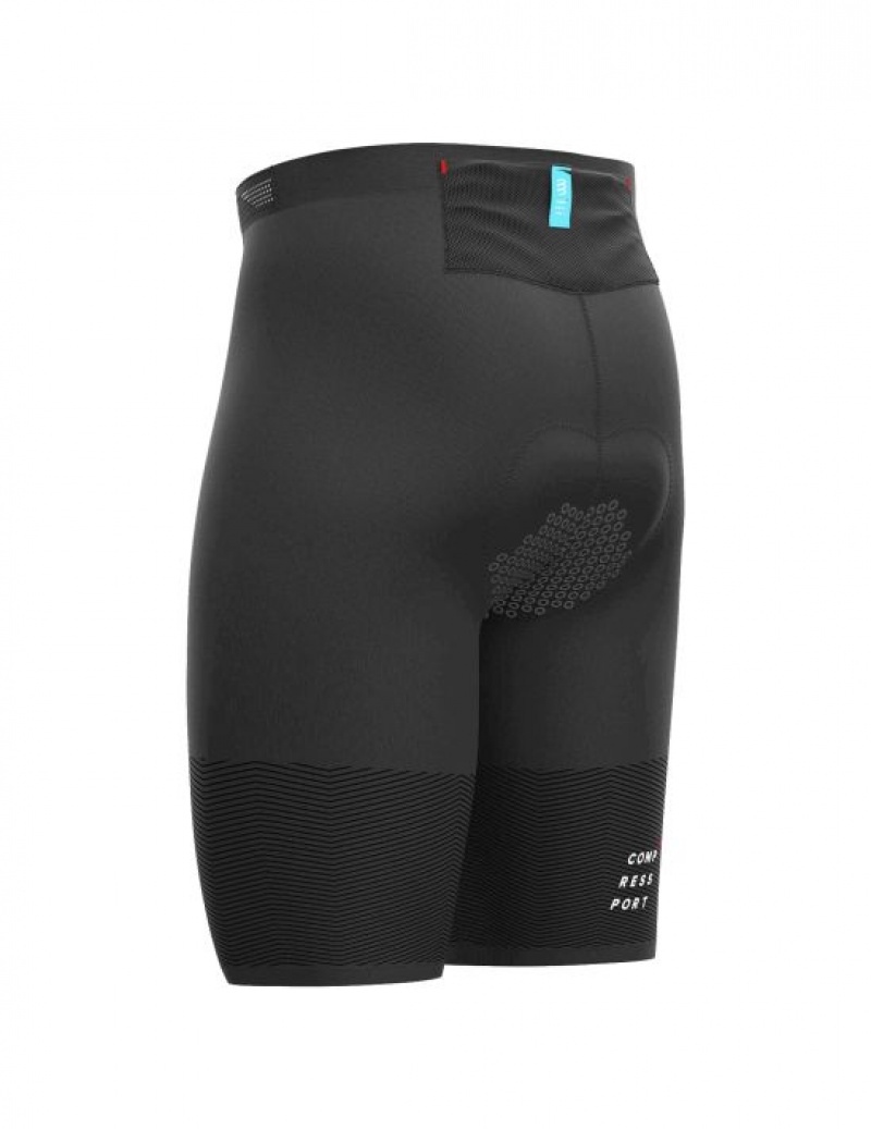 Compressport Tri Under Control Short Unisex Kratke Hlače Crne | 853-THQGBD