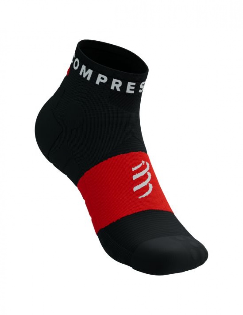 Compressport Ultra Trail Low Socks Muške Čarape Za Trčanje Crne Crvene | 204-RMTCUB