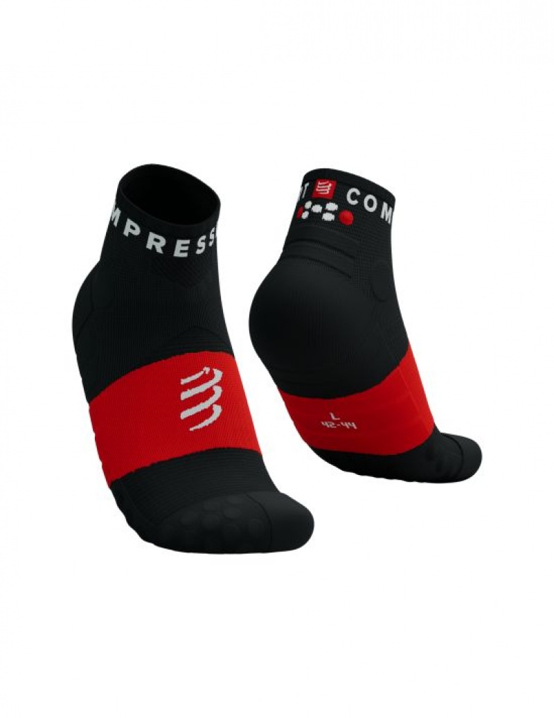 Compressport Ultra Trail Low Socks Muške Čarape Za Trčanje Crne Crvene | 204-RMTCUB