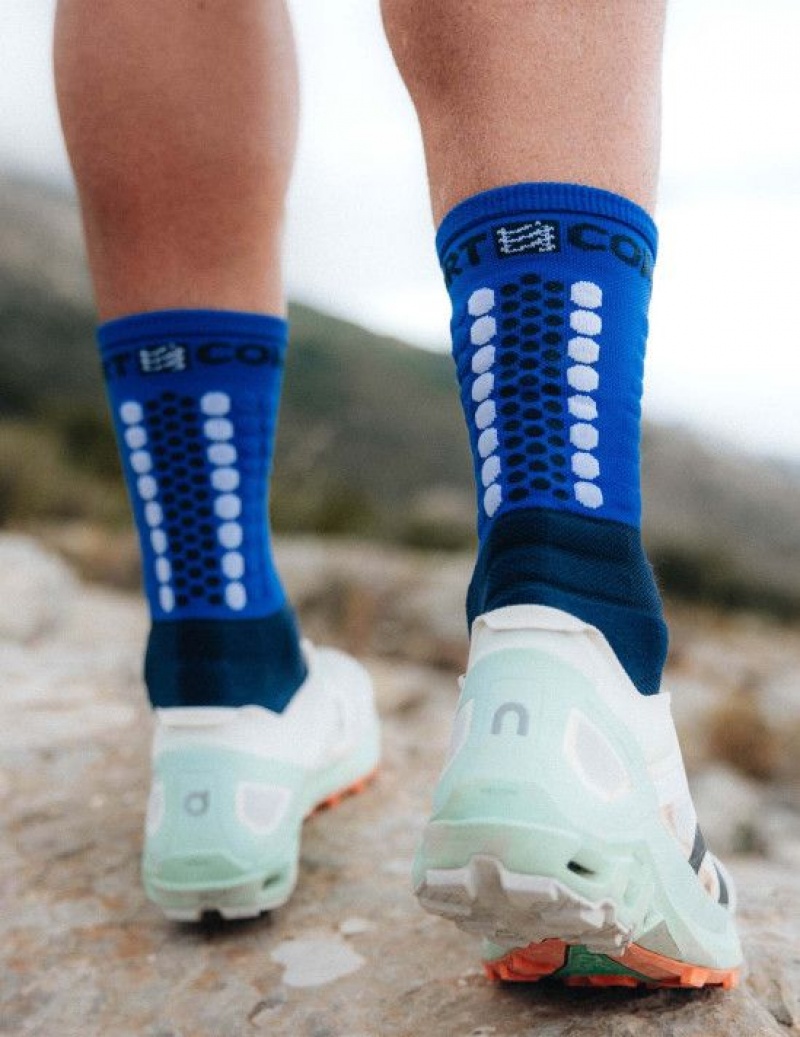 Compressport Ultra Trail Socks V2.0 Muške Čarape Za Trčanje Plave | 761-LPUBYN