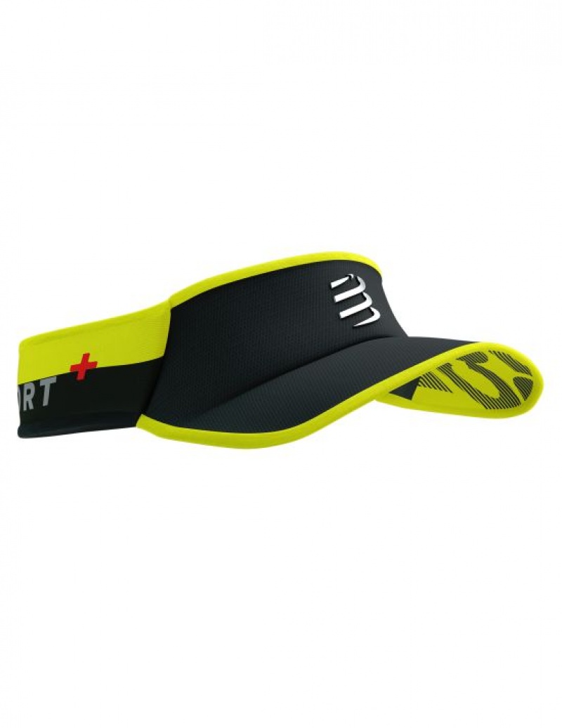 Compressport Visor Ultralight Flash Muške Visors Crne Žute | 852-GEBALZ