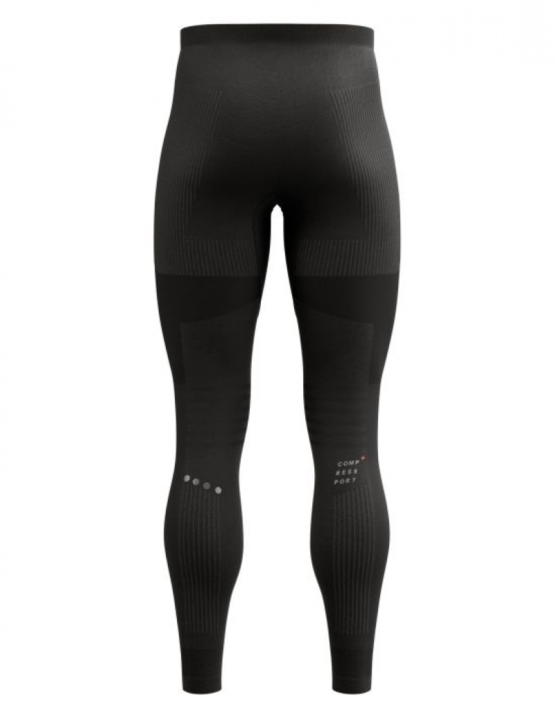 Compressport Winter Running Legging M Muške Tajice Za Trčanje Crne | 468-EKVCGX