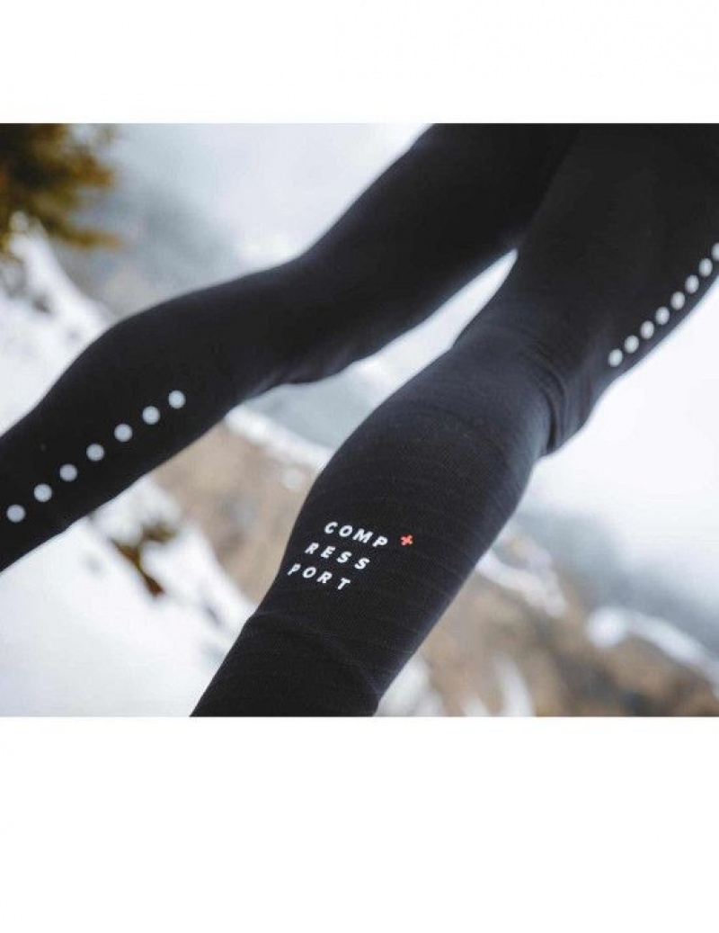 Compressport Winter Trail Under Control Full Tights M Muške Tajice Za Trčanje Crne | 863-IQPKZS