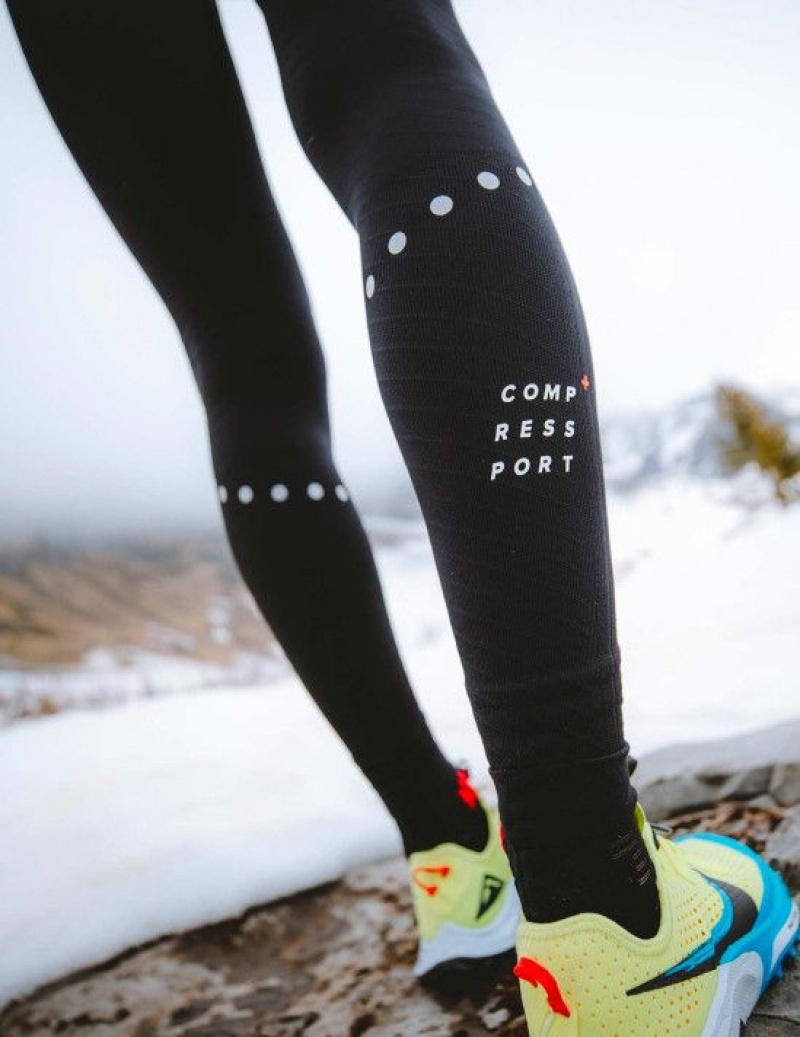 Compressport Winter Trail Under Control Full Tights W Ženske Tajice Crne | 572-BRSFUW