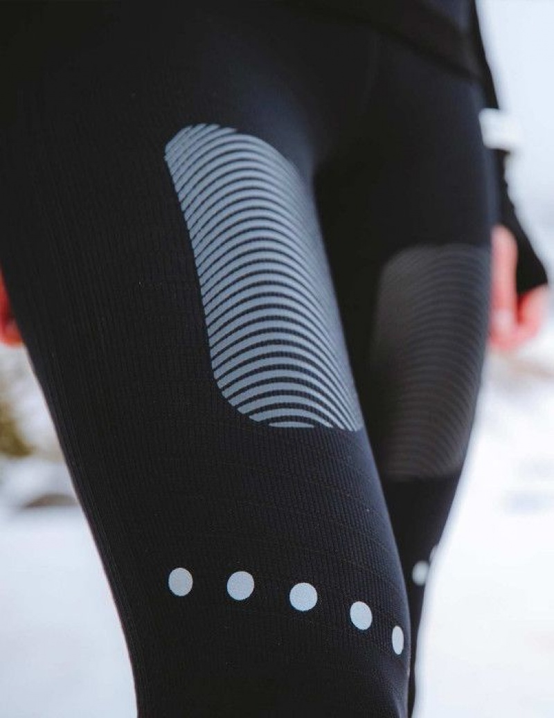 Compressport Winter Trail Under Control Full Tights W Ženske Tajice Crne | 572-BRSFUW