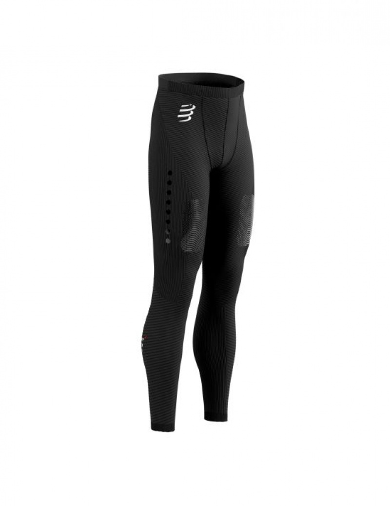 Compressport Winter Trail Under Control Full Tights M Muške Tajice Crne | 217-QXSIND